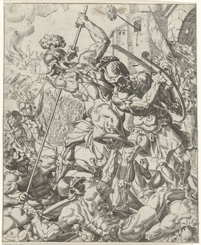 Az asszír hadsereg repülése Judith és Holofernes (sorozat címe) alkotó: Dirck Volckertsz. Coornhert (attributed to)