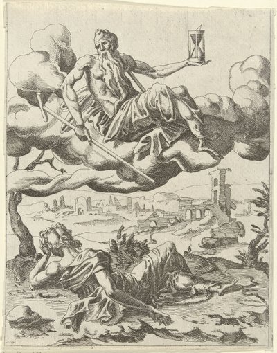 Az idő legyőzi a hírnevet Petrarch diadalai (sorozat címe) alkotó: Dirck Volckertsz. Coornhert (possibly)