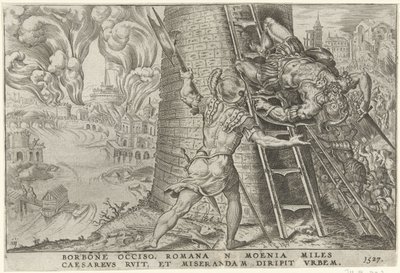 Róma megtámadása, 1527 Overwinningen van Karel V (sorozat címe) Nagy Károly V. imp. dönt. max. győzelem, a legfontosabb a sok közül (sorozat címe) alkotó: Dirck Volckertsz. Coornhert