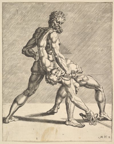 Két vívó, a Fencerstől, 1552. sz. 8-as tábla alkotó: Dirck Volkertsen Coornhert