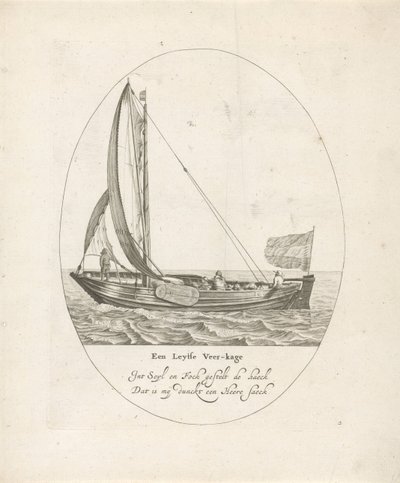 Leideni komp Egy Leytse Veer-kage (cím a tárgyon) Nyolc különböző típusú holland belvízi hajó (sorozat címe) alkotó: Dirk Eversen Lons