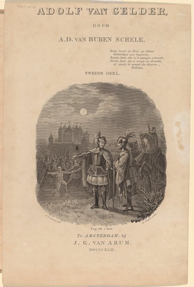 Címlap AD van Buren Schele "Adolf van Gelder" című művéhez, Amszterdam, 1842 alkotó: Dirk Jurriaan Sluyter