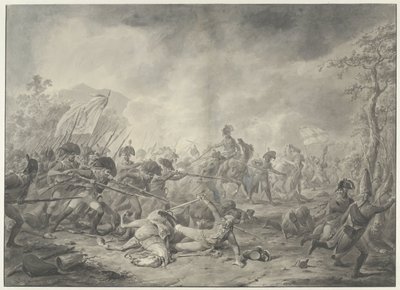 Hermann orosz tábornok elfogása a bergeni csatában, 1799 alkotó: Dirk Langendijk (signed by artist)