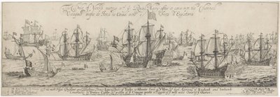 York hercege köszönti a Királyi Haditengerészetet a Csatornában York hercegének találkozója a Királyi Haditengerészettel, miután az bejutott a Csatornába / O cheqado duque de Jorck no Cannal entre o Frota d