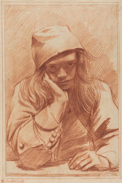 Önarckép (vörös kréta) alkotó: Dirk Theodor Helmbrecker