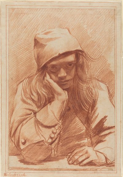 Önarckép, 1633-1696 körül (vörös kréta) alkotó: Dirk Theodor Helmbrecker