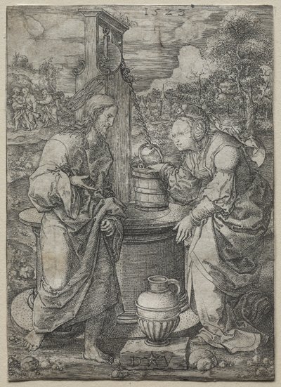 Krisztus és a szamáriai asszony, 1523. alkotó: Dirk Vellert
