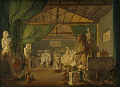 XII. Leó pápa látogatása Thorvaldsen stúdiójában a Piazza Barberini téren, október 18. alkotó: Ditlev Martens