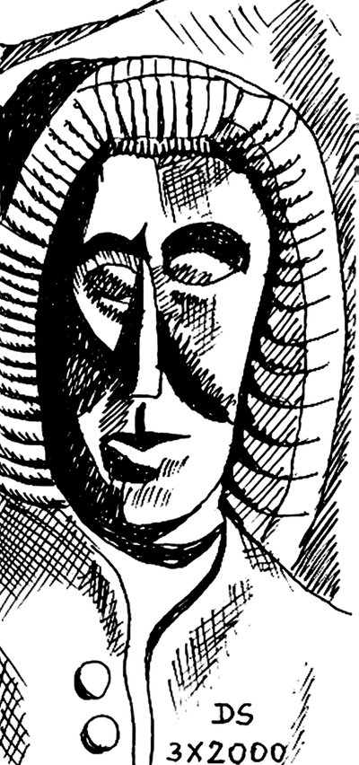 Johann Sebastian Bach - a német zeneszerző karikatúrája alkotó: Dmitri Smirnov