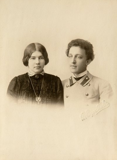 Alexander (Alexandre) Alekszandrovics Blok költő (1880-1921) portréja feleségével. Dmitri Spiridonovich Zdobnov ezüstzselatin fényképe (XIX. század vége) alkotó: Dmitri Spiridonovich Zdobnov