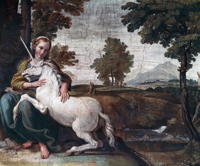 Egy szűz unikornissal alkotó: Domenichino