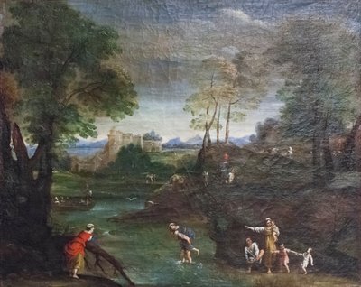 Landschaft mit Furt von Domenichino (1581-1641)