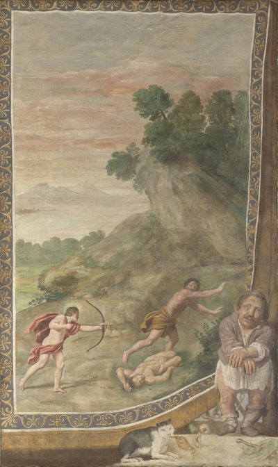 Apolló megöli a küklopsz freskóját a Villa Aldobrandiniből, 1617-1618 alkotó: Domenichino