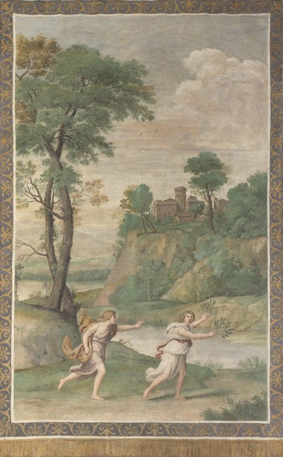 Apollo üldözi Daphne Frescót a Villa Aldobrandiniből, 1617-1618 alkotó: Domenichino