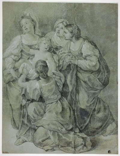 Négy nő és gyermek csoportja alkotó: Domenichino