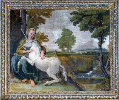 Szűz egyszarvúval. 1604-05 alkotó: Domenichino