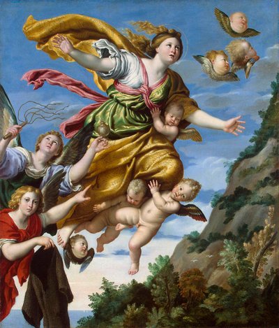 Mária Magdolna felvett a mennybe”, 1620. alkotó: Domenichino