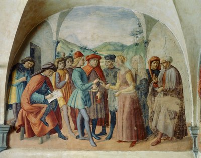 A menyasszony hozománya, 1450-1500 körül (freskó) alkotó: Domenico Ghirlandaio