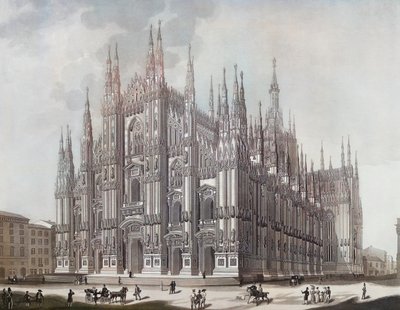 Duomo, vagy milánói dóm (nyomtatás) alkotó: Domenico (after) Landini