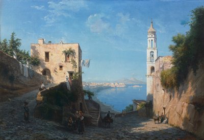 Kilátás a Posillipóra a Szent Anna-templomból alkotó: Domenico Ammirato