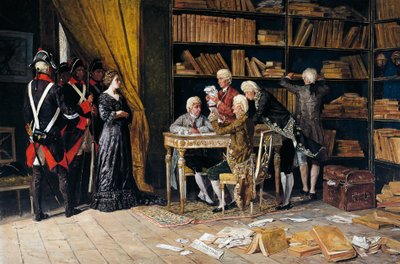 Kutatás Eleonora Pimentel házában, Domenico Battaglia (1842-1921) festménye, olaj, vászon alkotó: Domenico Battaglia