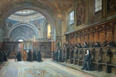 A Szent Mária templom kórusa Donnaregina nuova, 19. század második fele (olaj, vászon) alkotó: Domenico Battaglia