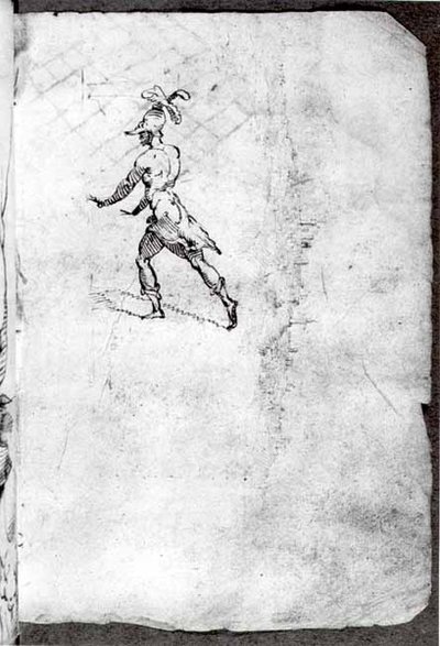 Vázlat egy harcosról (toll és tinta) (f/w fotó) alkotó: Domenico Beccafumi