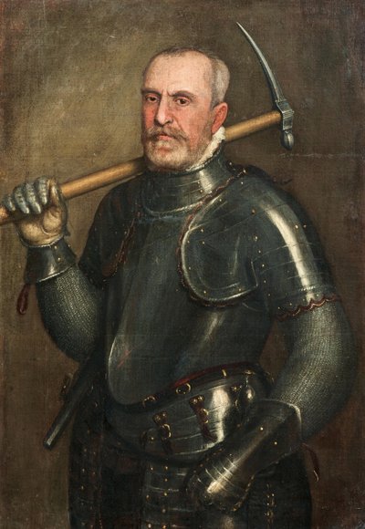 Giulio Savorgnan portréja 1510-1595 csákánnyal, c. 1565. alkotó: Domenico Brusasorzi