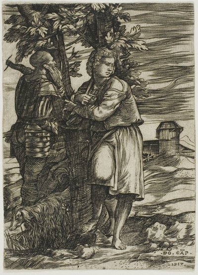 Pásztor és öreg harcos alkotó: Domenico Campagnola