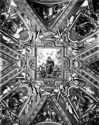Szeplőtelen Fogantatás Szűza szentekkel és angyalokkal, a Cappella Paolinában, 1611 körül (f/w fotó) alkotó: Domenico Cresti Passignano