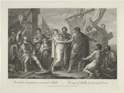 Achilles felhördül het verlies van Briseïs felett Akhilleusz haragja Briseis elvesztése miatt (cím a tárgyon) alkotó: Domenico Cunego
