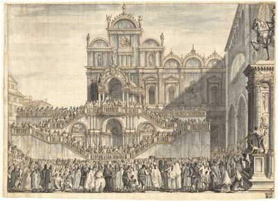 A Campo San Zanipolo VI. Pius látogatására díszített alkotó: Domenico Fossati