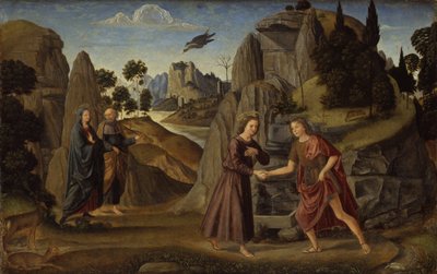 A gyermek Krisztus találkozása a gyermek Keresztelő Szent Jánossal alkotó: Domenico Ghirlandaio