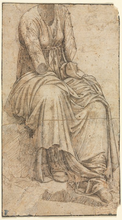 Ülő nő római szobor másolata, 15. század második fele. alkotó: Domenico Ghirlandaio