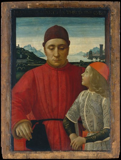 Francesco Sassetti 1421-1490 és fia, Teodoro, kb. 1488. alkotó: Domenico Ghirlandaio