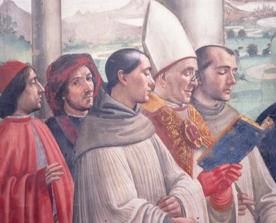 Szent Ferenc halála, jelenet Assisi Szent Ferenc életciklusából, 1486 freskórészlet a 85239-ből alkotó: Domenico Ghirlandaio