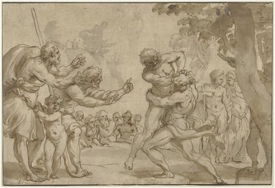 Herkules Antaeusban alkotó: Domenico I Piola