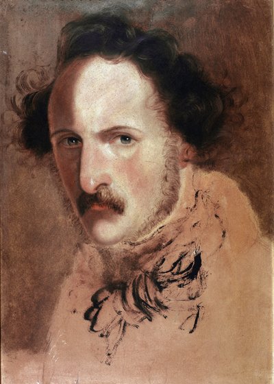 Gaetano Donizetti olasz zeneszerző portréja (olaj, vászon alkotó: Domenico Induno