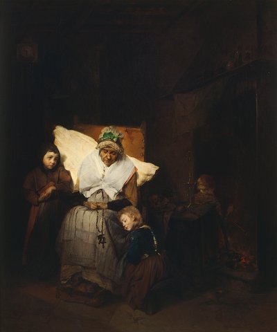 A rózsafüzér, Domenico Induno alkotó: Domenico Induno