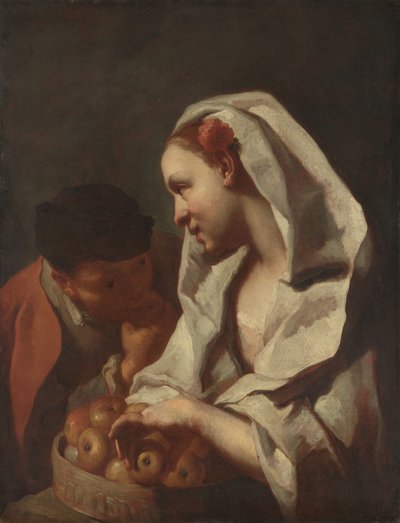 Lány gyümölcsöt árul alkotó: Domenico Maggiotto (attributed to)