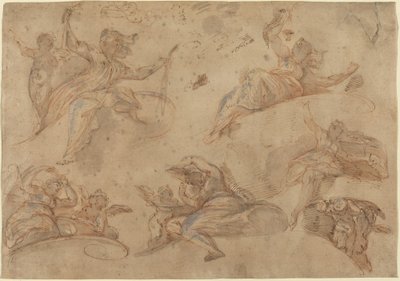 Alulról látható allegorikus alakok alkotó: Domenico Maria Canuti