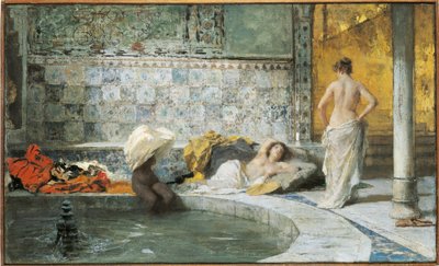 Törökfürdő (olaj, vászon) alkotó: Domenico Morelli