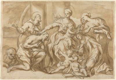 Madonna szentekkel körülvéve alkotó: Domenico Piola