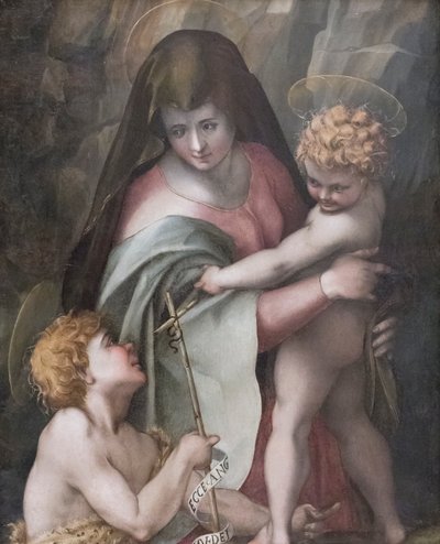 Madonna és gyermek a fiatal Szent Jánossal, Domenico Puligo (olaj a panelen) alkotó: Domenico Puligo