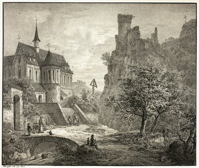 Templom Kobernben a Mosel-parton alkotó: Domenico Quaglio