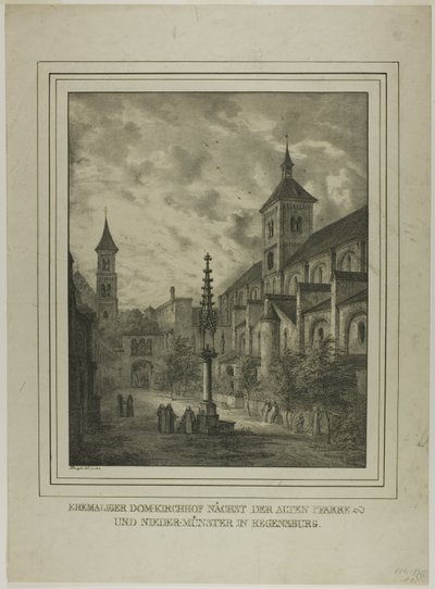 Egykori székesegyházi temető a régi plébánia és a regensbergi misztérium közelében alkotó: Domenico Quaglio