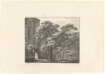 Gótikus építészet egy tájban, kb. 1807. alkotó: Domenico Quaglio II