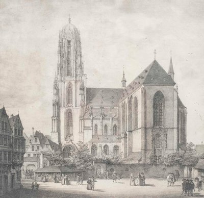Litográfia - Frankfurt - császári dóm - Quaglio - 1819 alkotó: Domenico Quaglio the Younger