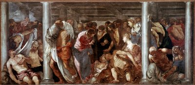 Krisztus hallja a bénát (a próbahalmazt). Jacopo Robusti festménye dit il Tintoretto (A Tintoret alkotó: Domenico Robusti Tintoretto