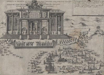 Henrik francia és lengyel király belépése Velencébe, 1574. alkotó: Domenico Zenoi